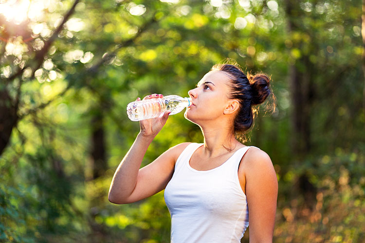 Drinking water for hydrating and nourishing skin