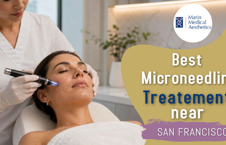 Microneedling treatment at Marin Medical Aesthetics to improve skin texture and achieve a smoother appearance