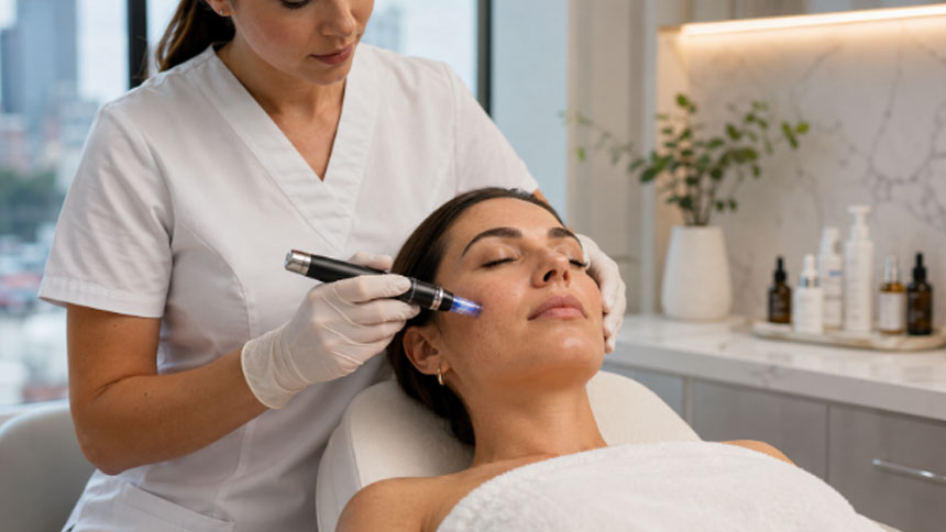 Microneedling treatment at Marin Medical Aesthetics helping improve skin texture and create a refreshed appearance